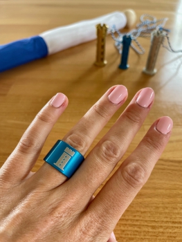 Rutenfest Ring blau Mehlsack