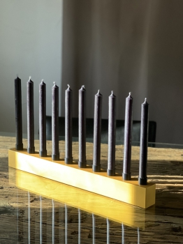 Design Kerzenleuchter für 10 Steckhülsen "NOVUS" - goldfarben